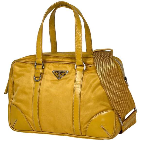 Prada Handbags - PRADA Yellow Shoulder Bag
